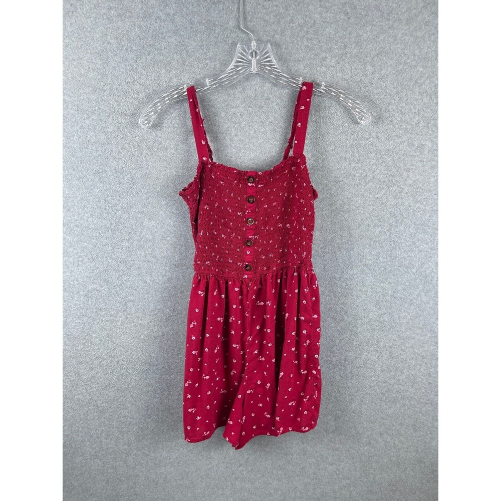 Hollister Tank Top Body Suit Women's S‎ Red Button Closure Sleeveless No Neck